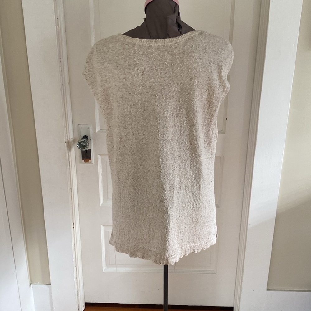PureJill‎ Oatmeal Sleeveless Cotton Sweater XL - Picture 3 of 6